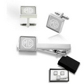 Chic Square Cufflinks & Tie Clip Set